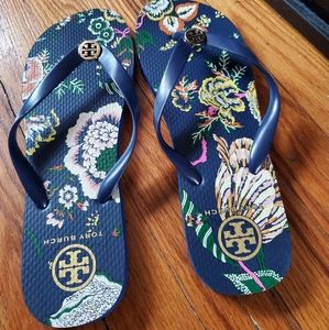 Tory Burch flip flops, size 11 Blue
